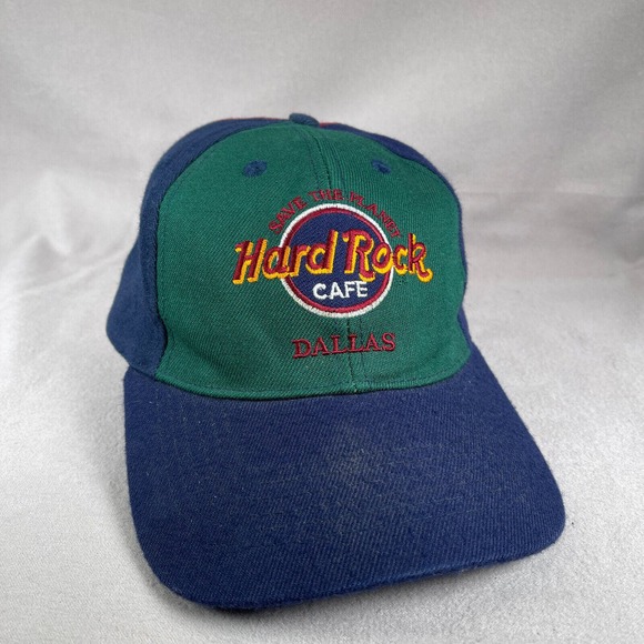 Hard Rock Cafe Dallas Hat Men One Size Blue Snapback Cap Colorblock Embroidered - Picture 1 of 10